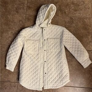 Lucky Brand Quilted Hooded Jacket in Cream